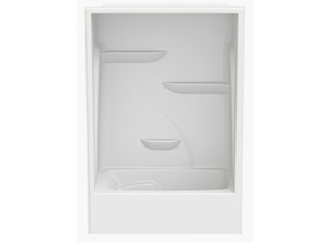Acrylic 60 x 34 x 90 1pc Dome Tub Shower RIGHT Drain White
