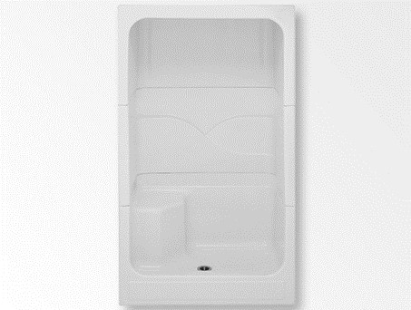 Acrylic 48 x 36 x 84 3pc Dome Shower, LEFT Seat White