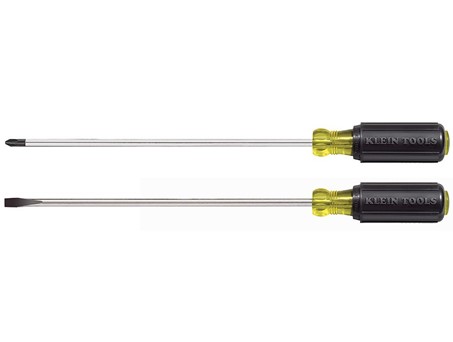 Klein Screwdriver Set, Long
Blade Slotted and Phillips,
2-Piece