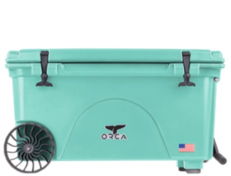 Product ORCSF065W: ORCA 65 Qt Seafoam Wheeled  Cooler