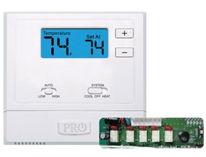 Wireless PTAC Thermostat. Conventional or Heat Pump