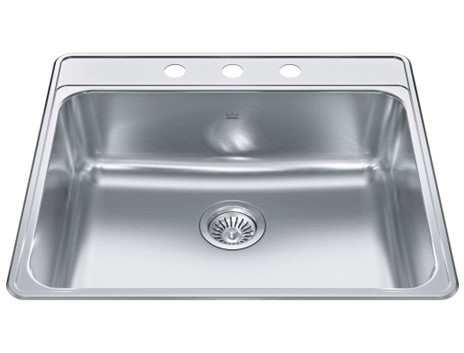 Product CSLA2522-8-3CBN: Franke 25 x 22 X 8 Single Bowl  Top Mount SS Kitchen Sink, 