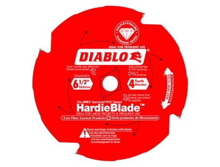 Diablo 6-1/2&quot; x 4 Tooth (PCD) Fiber Cement HardieBlade