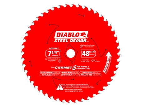 Diablo 7-1/4&quot; x 48 Tooth Steel
Demon Cermet II Saw Blade for
Metals and Stainless Steel