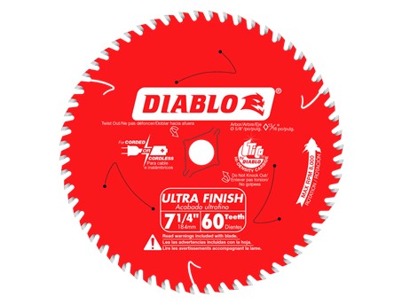 Diablo 7-1/4&quot; x 60 Tooth Ultra Finish Saw Blade
