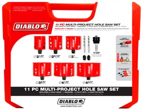 Diablo 11 Piece - Multi
Project Bi-Metal Hole Saw Set