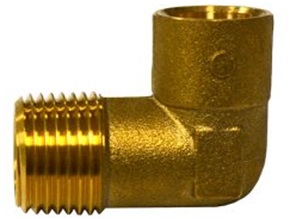 Copper 1/2x 1/2 MIP Drop Ear 90 Elbow
