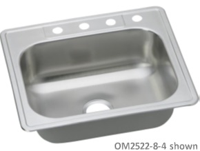 OmniPro 25 x 22 x 8 3-hole Stainless Steel Sink 20 Gauge 